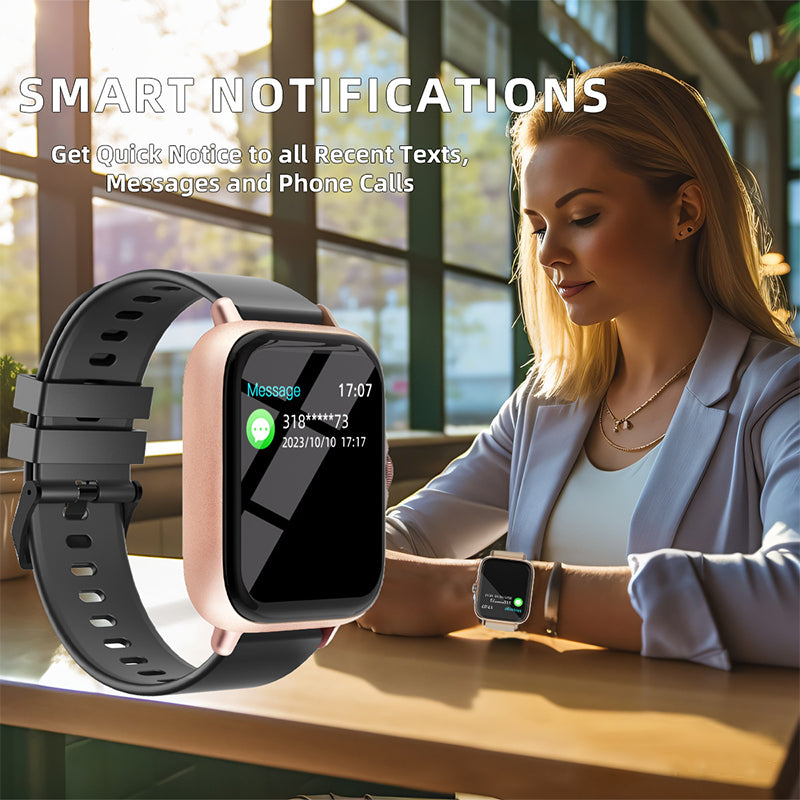 Smartwatch für Damen und Herren, Fitness-Tracker mit Anrufbeantwortung/-tätigung, Fitnessuhr mit Schlaf-Tracker/100 Sportarten/IP68 wasserdichtem Schrittzähler