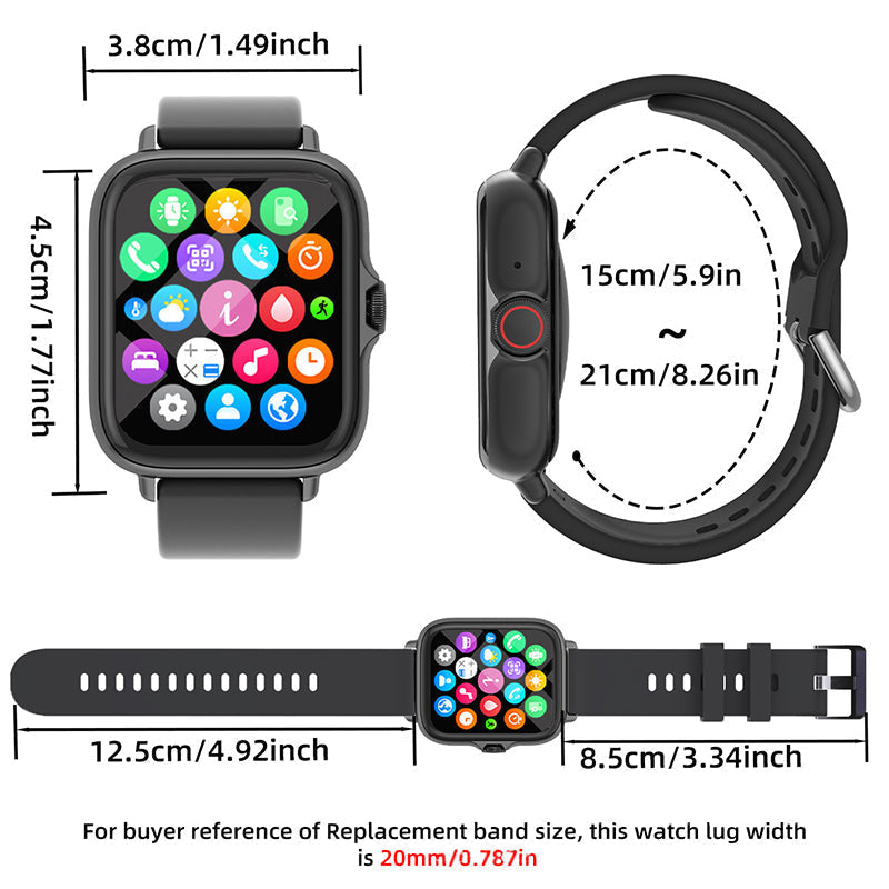 Smartwatch für Damen und Herren, Fitness-Tracker mit Anrufbeantwortung/-tätigung, Fitnessuhr mit Schlaf-Tracker/100 Sportarten/IP68 wasserdichtem Schrittzähler