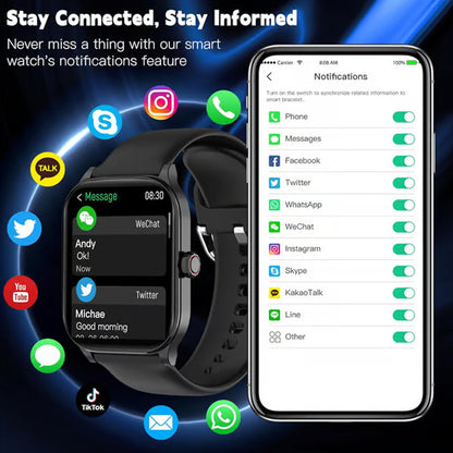 Smartwatch für Damen und Herren, Fitness-Tracker mit Anrufbeantwortung/-tätigung, Fitnessuhr mit Schlaf-Tracker/100 Sportarten/IP68 wasserdichtem Schrittzähler