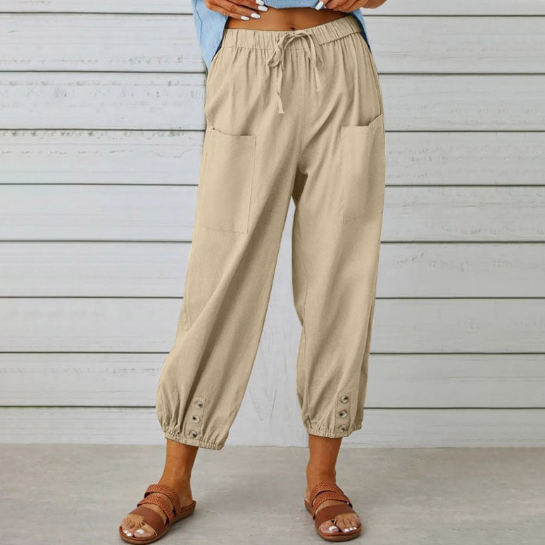 👖 60% RABATT! 💞 Weite Gerade Damenhose aus Baumwolle & Leinen – Atmungsaktiv, Schmeichelhafte Passform & Praktische Taschen ✨