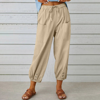 👖 60% RABATT! 💞 Weite Gerade Damenhose aus Baumwolle & Leinen – Atmungsaktiv, Schmeichelhafte Passform & Praktische Taschen ✨