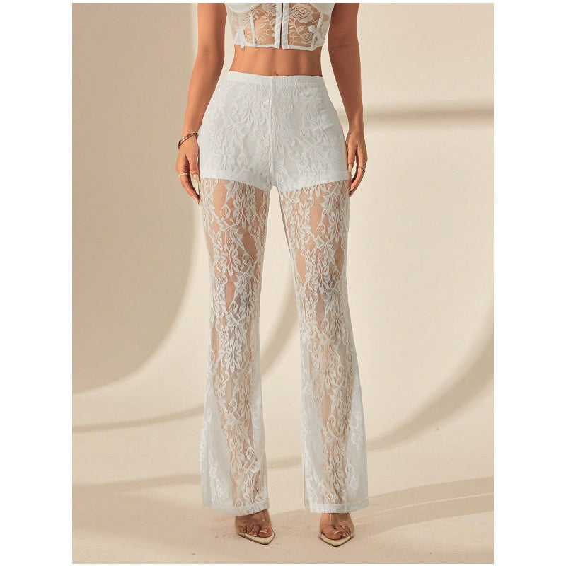 Elegante Hose mit hoher Taille und Schnürdetails