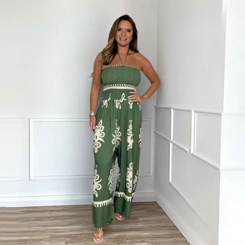 💥Sommer-Rabattaktion 60 % RABATT💥 Damen Ärmelloser Halfter-Jumpsuit mit weitem Bein
