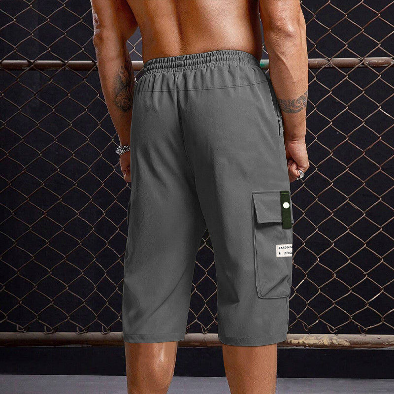 Lässige 3/4-Cargo-Hose für Herren mit Kordelzug