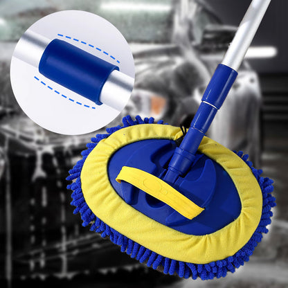 🚗JETZT 50 % RABATT! 🧽 Robuster, teleskopierbarer Autowaschmopp aus Aluminium mit langem Griff – weiche Mikrofaser, kratzfrei und längenverstellbar ✨