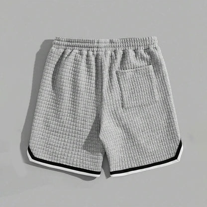 Herren Quilted Sport Shorts | Locker Geschnittene Freizeitshorts mit Streifensaum & Steppmuster – Atmungsaktive Baumwollmischung für Sommer, Sport & Alltag