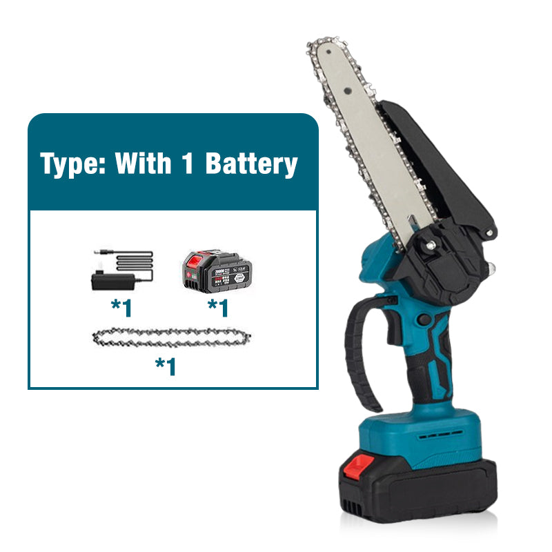 🔥 LIMITIERTES ANGEBOT 50% RABATT! ✨ 6-Zoll-Akku-Minikettensäge – Leistungsstark, Leicht, Mit 2 Akkus ⚡