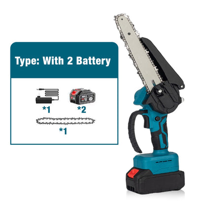 🔥 LIMITIERTES ANGEBOT 50% RABATT! ✨ 6-Zoll-Akku-Minikettensäge – Leistungsstark, Leicht, Mit 2 Akkus ⚡