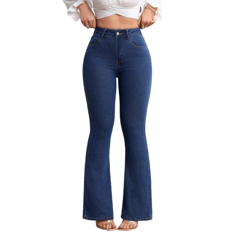 Elastische Schlagjeans für Damen mit hoher Taille