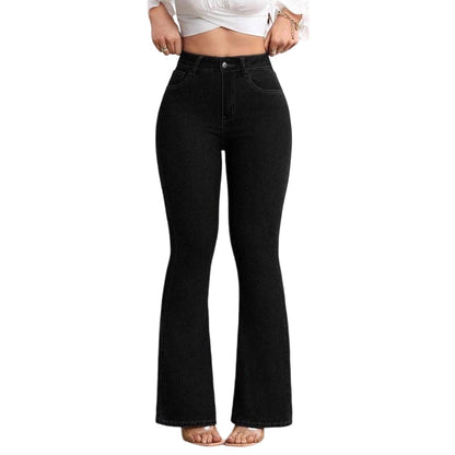Elastische Schlagjeans für Damen mit hoher Taille