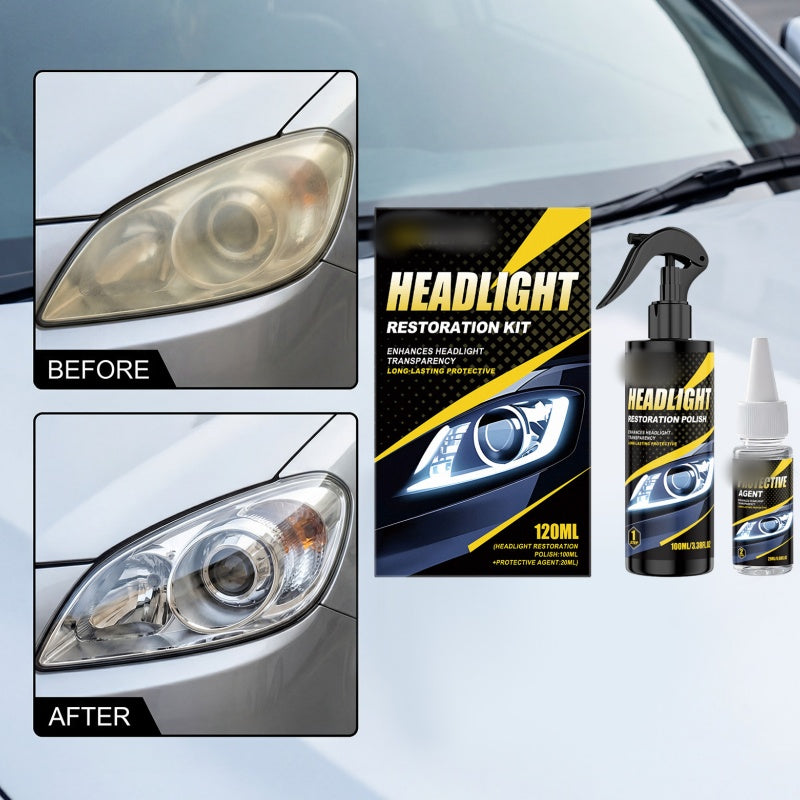 🚗💡Premium Scheinwerfer Reparatur Set – Politur & Versiegelung in 1 Set für langanhaltende Klarheit 👉✨