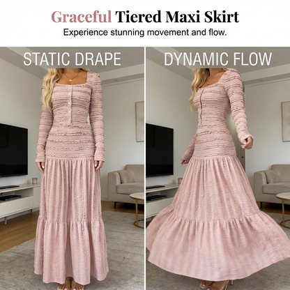 🌸 Maxikleid mit quadratischem Ausschnitt – Vintage-Charme trifft moderne Eleganz. Zeitlos & zauberhaft. ✨
