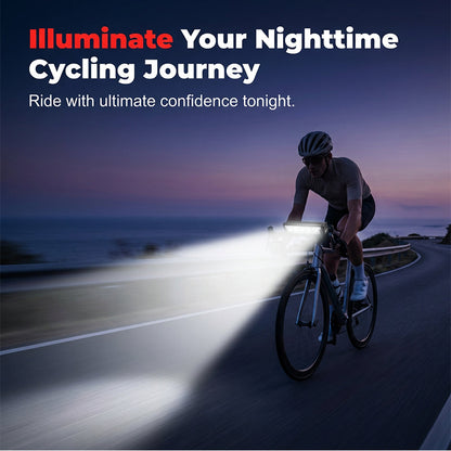 2000 LM Dual-Beam-Fahrradlampe, über USB aufladbar, wasserdichter, heller Fahrradscheinwerfer, Frontlampe mit einstellbarem Lichtstrahl für Nachtfahrten und Mountainbiking