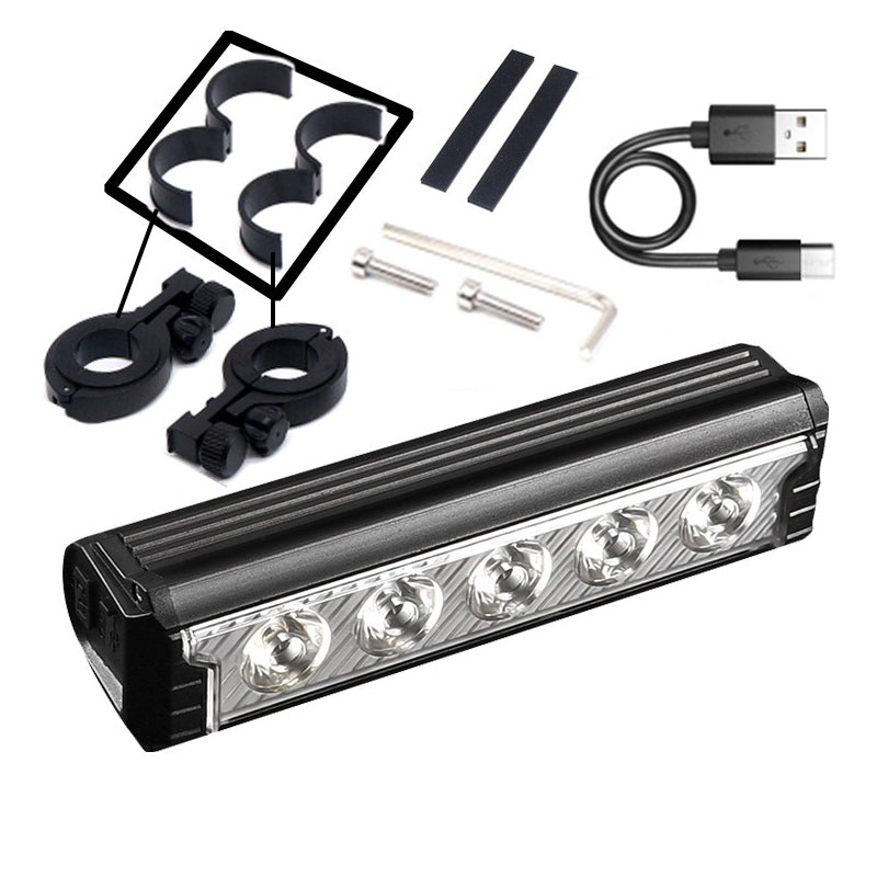 2000 LM Dual-Beam-Fahrradlampe, über USB aufladbar, wasserdichter, heller Fahrradscheinwerfer, Frontlampe mit einstellbarem Lichtstrahl für Nachtfahrten und Mountainbiking
