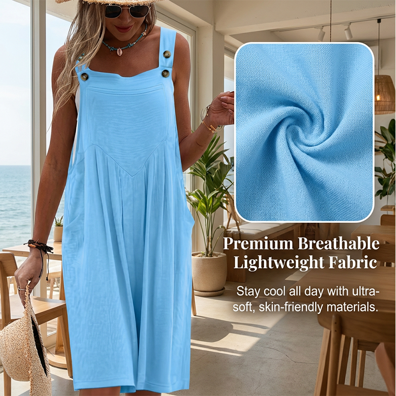Ärmelloser Weitbein-Jumpsuit für Sommerbrisen