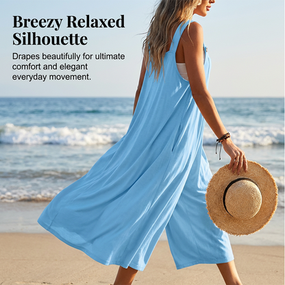 Ärmelloser Weitbein-Jumpsuit für Sommerbrisen