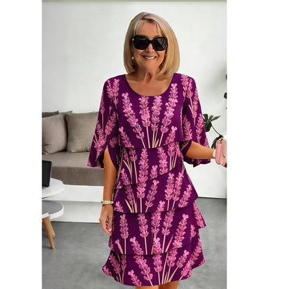 👗🌺 50% RABATT! Schickes, gestuftes Midikleid mit Blumenmuster – Romantisch, feminin & perfekt für besondere Anlässe ✨