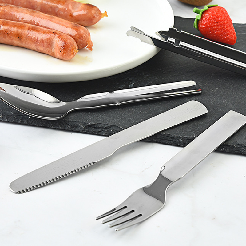 🌞Frühlingserwachen: 50% Rabatt!🥄 4-in-1 tragbares Besteckset aus Edelstahl – Gabel, Löffel, Messer + Flaschenöffner, kompakt & leicht für Picknick und Reisen