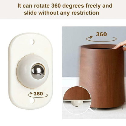 🛋️JETZT 50 % RABATT! Universelle Edelstahl-Kugelrollen – selbstklebende Mini-Möbelrollen, 360° drehbar, ideal für Aufbewahrungsboxen, Nachttische, Mülleimer und Blumentöpfe