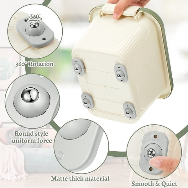 🛋️JETZT 50 % RABATT! Universelle Edelstahl-Kugelrollen – selbstklebende Mini-Möbelrollen, 360° drehbar, ideal für Aufbewahrungsboxen, Nachttische, Mülleimer und Blumentöpfe