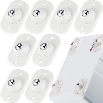 🛋️JETZT 50 % RABATT! Universelle Edelstahl-Kugelrollen – selbstklebende Mini-Möbelrollen, 360° drehbar, ideal für Aufbewahrungsboxen, Nachttische, Mülleimer und Blumentöpfe