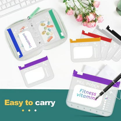 🥳💞 Über 50.000 Stück verkauft!⚡💊Wasserdichter Pillen-Organizer Set – Wiederverwendbare Beschriftungsbeutel für Medikamente, Vitamine & Reisen