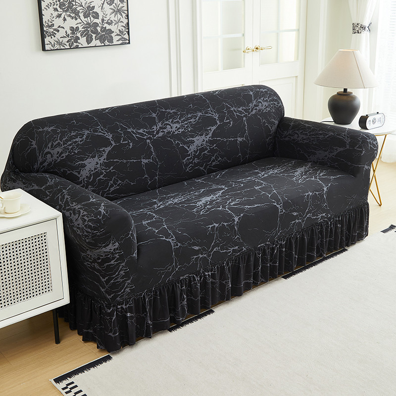 🛋️ Elastischer Sofabezug mit Volant – Bedruckter, rutschfester Schutzbezug gegen Schmutz und Flecken