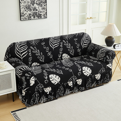 🛋️ Elastischer Sofabezug mit Volant – Bedruckter, rutschfester Schutzbezug gegen Schmutz und Flecken