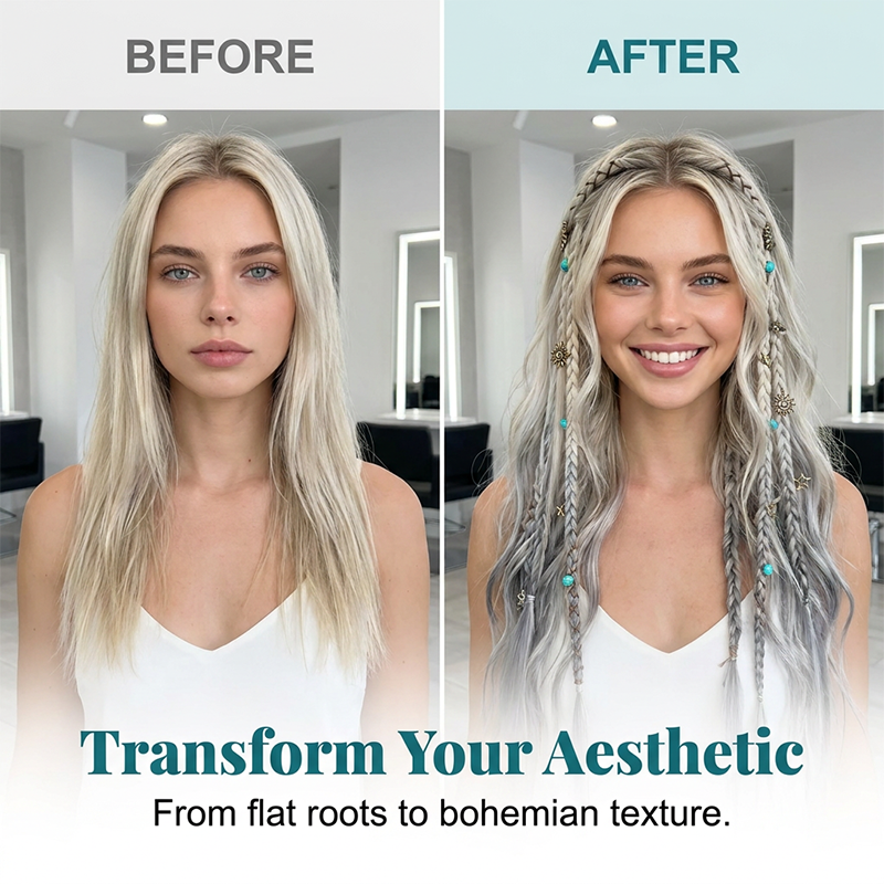 🍂Vorgeflöchtene Haar-Extensions✨Maillard Farbton Natürliche Haarverlängerung