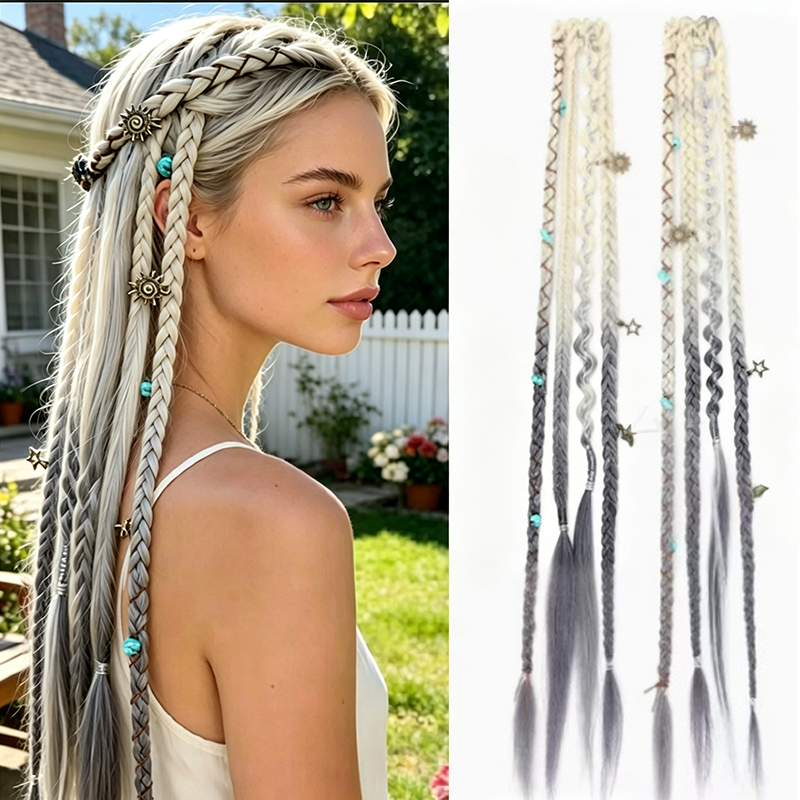 🍂Vorgeflöchtene Haar-Extensions✨Maillard Farbton Natürliche Haarverlängerung
