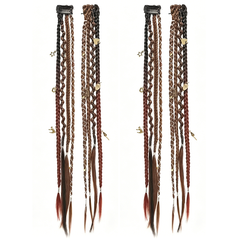 🍂Vorgeflöchtene Haar-Extensions✨Maillard Farbton Natürliche Haarverlängerung