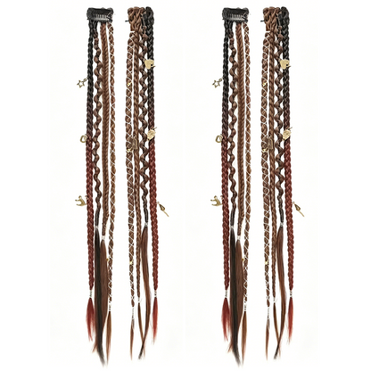 🍂Vorgeflöchtene Haar-Extensions✨Maillard Farbton Natürliche Haarverlängerung