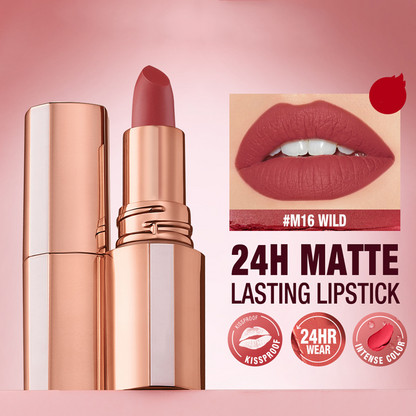 24 Stunden lang haltbarer matter Lippenstift☕💋Kussfest, wischfest & langanhaltende intensive Farbe