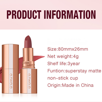 24 Stunden lang haltbarer matter Lippenstift☕💋Kussfest, wischfest & langanhaltende intensive Farbe