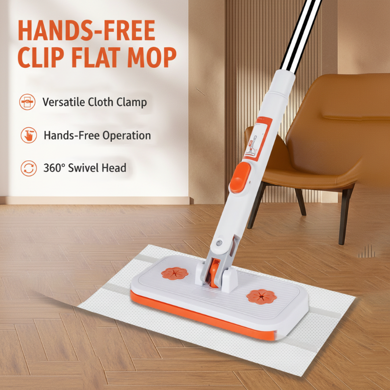 🔥Nur für kurze Zeit 50 % Rabatt! ✨️Maximale Reinigungskraft! Multifunktionaler, freihändig bedienbarer Flachmopp mit Clip