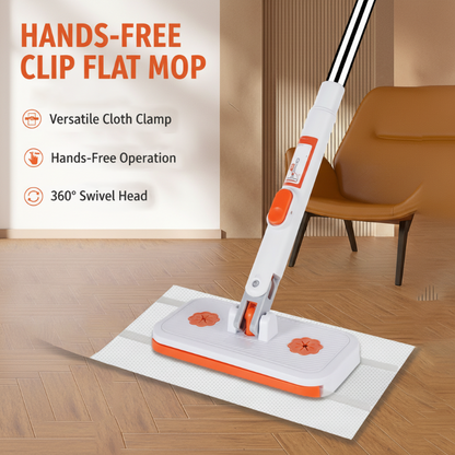 🔥Nur für kurze Zeit 50 % Rabatt! ✨️Maximale Reinigungskraft! Multifunktionaler, freihändig bedienbarer Flachmopp mit Clip