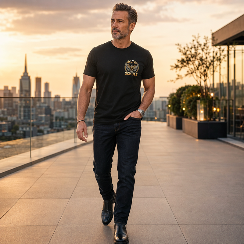 👕Herren Bedrucktes Rundhals-Kurzarm-T-Shirt – Lässig, bequem & vielseitig – Perfekt für den Alltag, Freizeit & warme Tage ✨