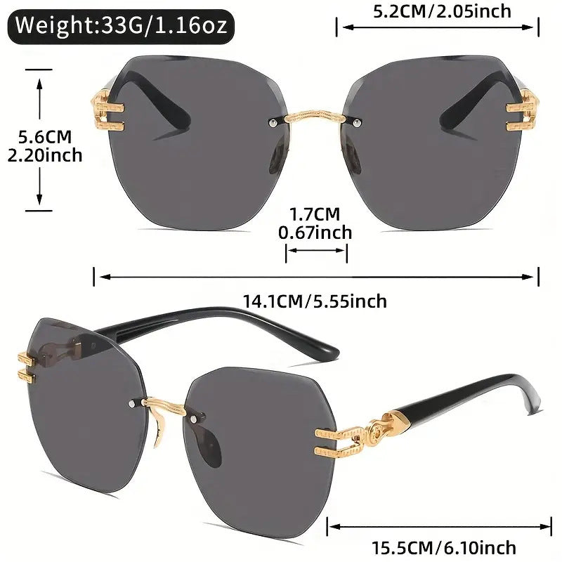 😎 50% RABATT!✨ Modische Statement Rahmenlose Sonnenbrille – Trendige Freizeit-Sonnenbrille🌴