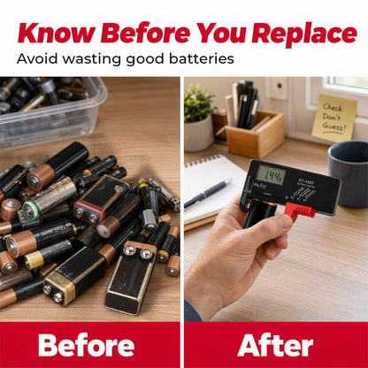 🔋📟 Digitaler Batterietester – universell, präzise, einfach – für AAA, AA, 9V, Auto & mehr – sofort einsatzbereit! ⚡