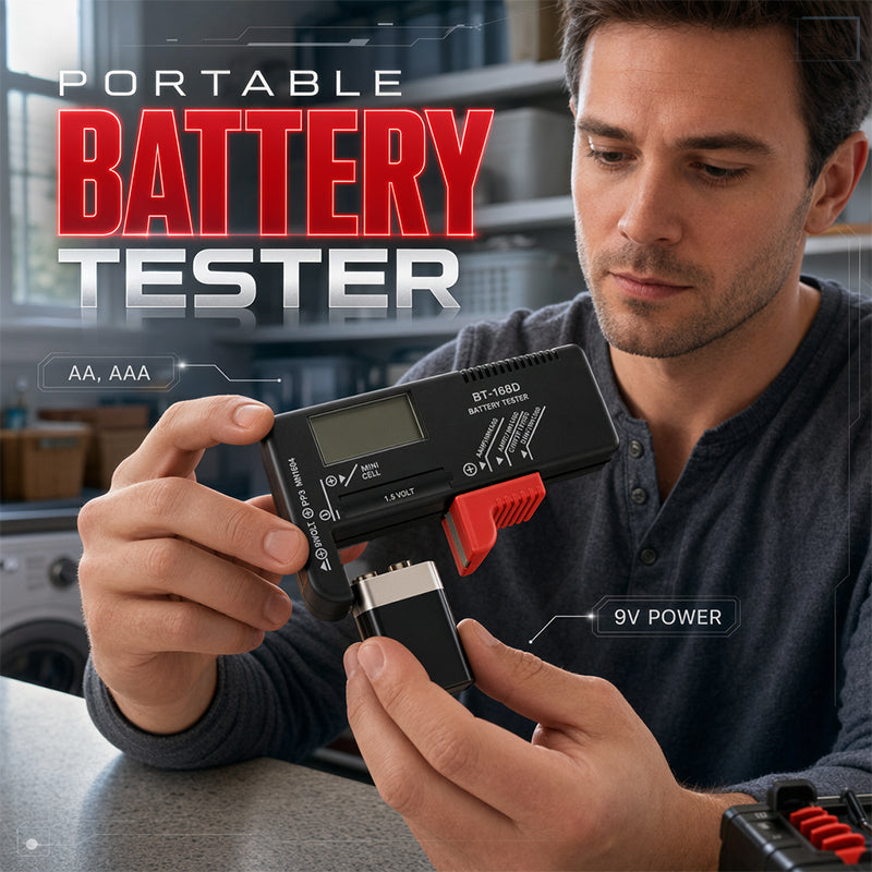 🔋📟 Digitaler Batterietester – universell, präzise, einfach – für AAA, AA, 9V, Auto & mehr – sofort einsatzbereit! ⚡