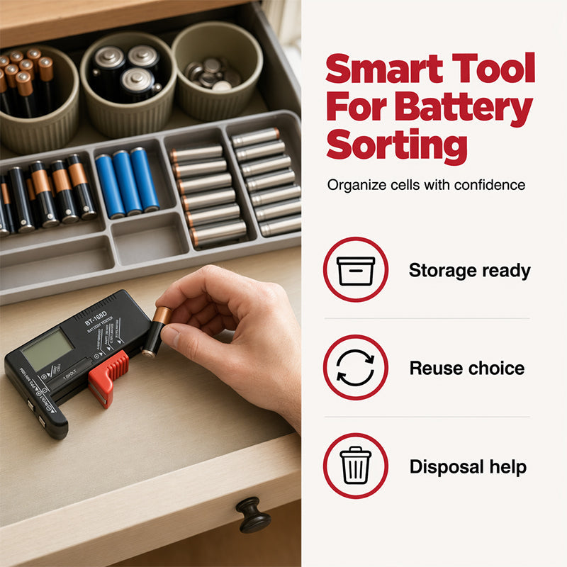 🔋📟 Digitaler Batterietester – universell, präzise, einfach – für AAA, AA, 9V, Auto & mehr – sofort einsatzbereit! ⚡