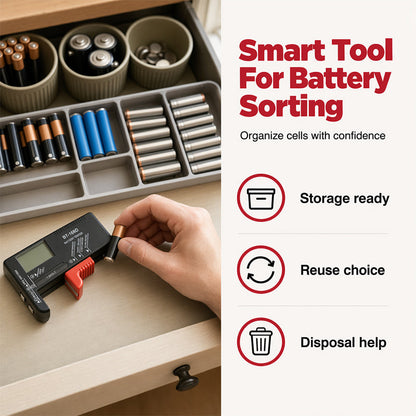 🔋📟 Digitaler Batterietester – universell, präzise, einfach – für AAA, AA, 9V, Auto & mehr – sofort einsatzbereit! ⚡
