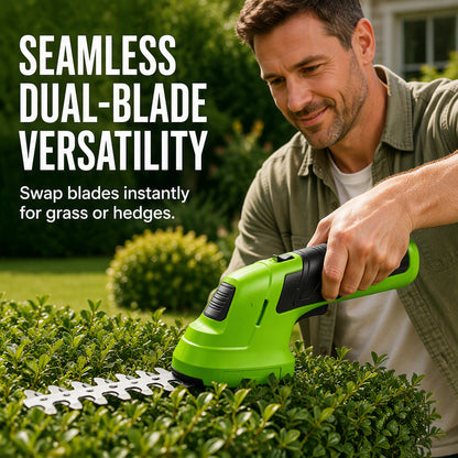 Set mit tragbarer Heckenschere