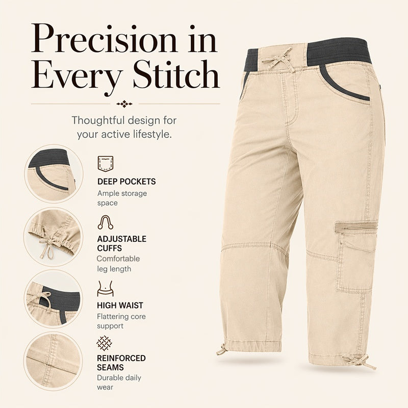 Cargo-Caprihose für Damen mit hoher Taille