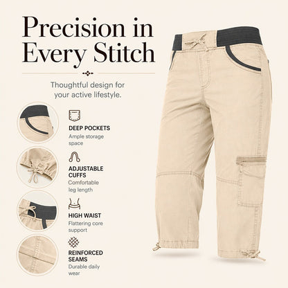 Cargo-Caprihose für Damen mit hoher Taille