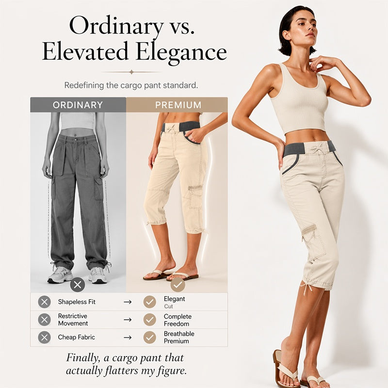 Cargo-Caprihose für Damen mit hoher Taille