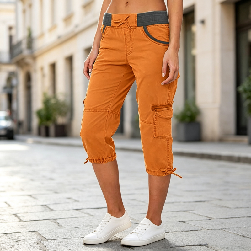 Cargo-Caprihose für Damen mit hoher Taille