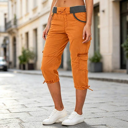 Cargo-Caprihose für Damen mit hoher Taille