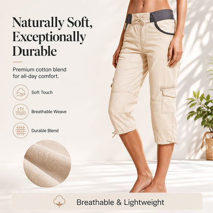 Cargo-Caprihose für Damen mit hoher Taille
