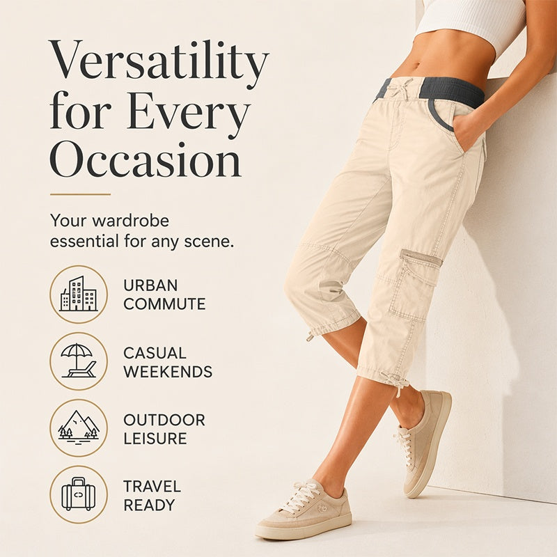 Cargo-Caprihose für Damen mit hoher Taille